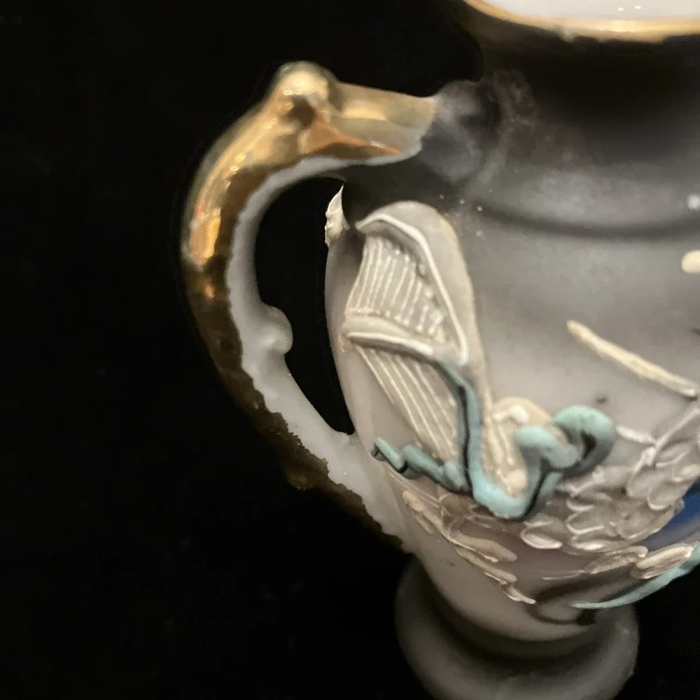 VTG Royal Moriage Dragon Ware Satsuma Mini Urn Vase Hand Painted 3.5